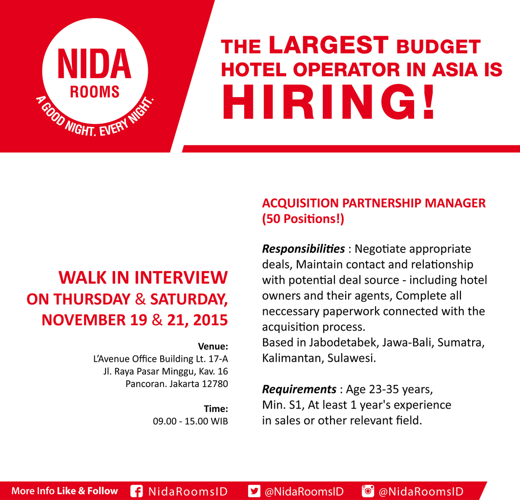 Dibutuhkan 50 ORANG Acquisition Executive!