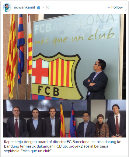 Ridwan Kamil Ingin Datangkan Barcelona ke Bandung!!!