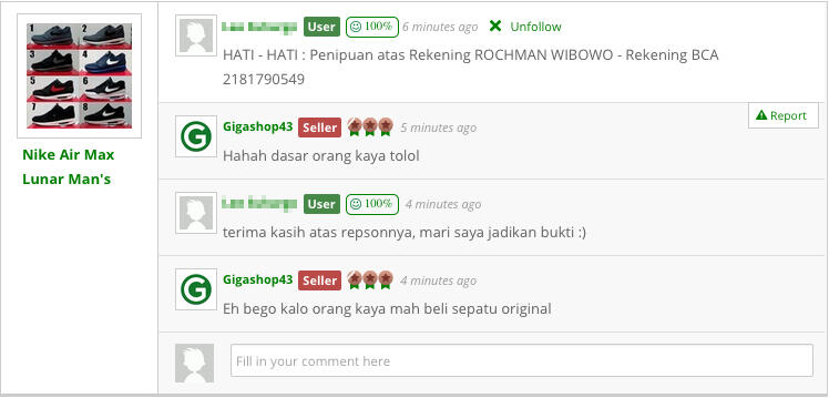 HATI - HATI : Penipuan atas Rekening ROCHMAN WIBOWO - Rekening BCA 2181790549