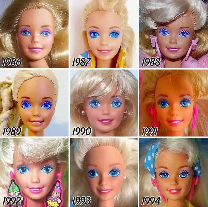 Ini Perubahan Wajah Barbie dari Masa ke Masa 