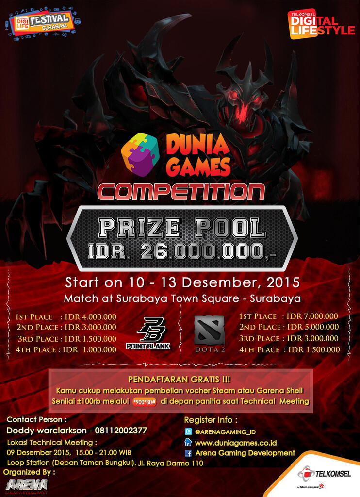 Duniagames Dota 2 Competition at Telkomsel DigiFest Surabaya