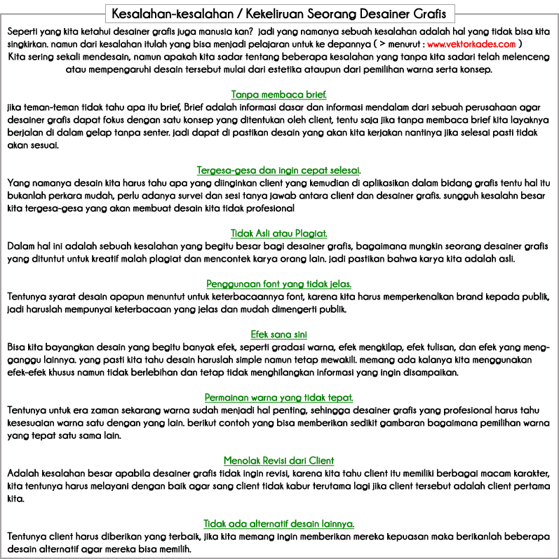 &#91; O P I N I &#93; ● 10 Hal yang Jangan diucapkan kepada Seorang Desain Grafis