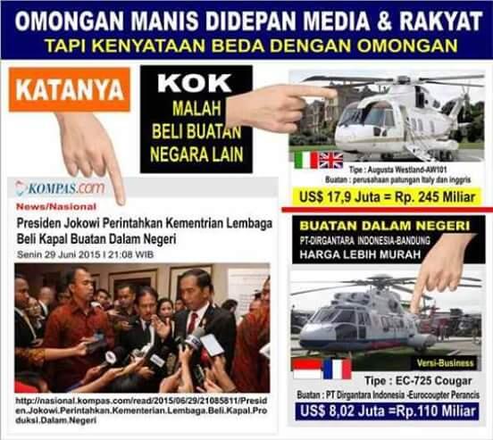 (PapaBatalImporHelikopter?)DPR Sarankan Jokowi Beli Helikopter Lokal 