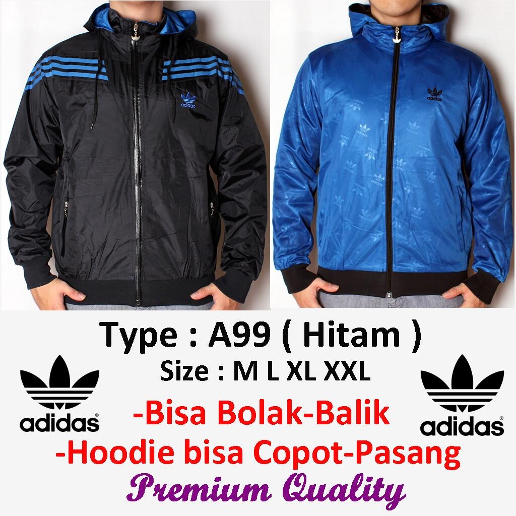 Jaket Nike & Adidas Hoodie parasut , BISA BOLAK BALIK ( WINDBREAKER lohh gan )