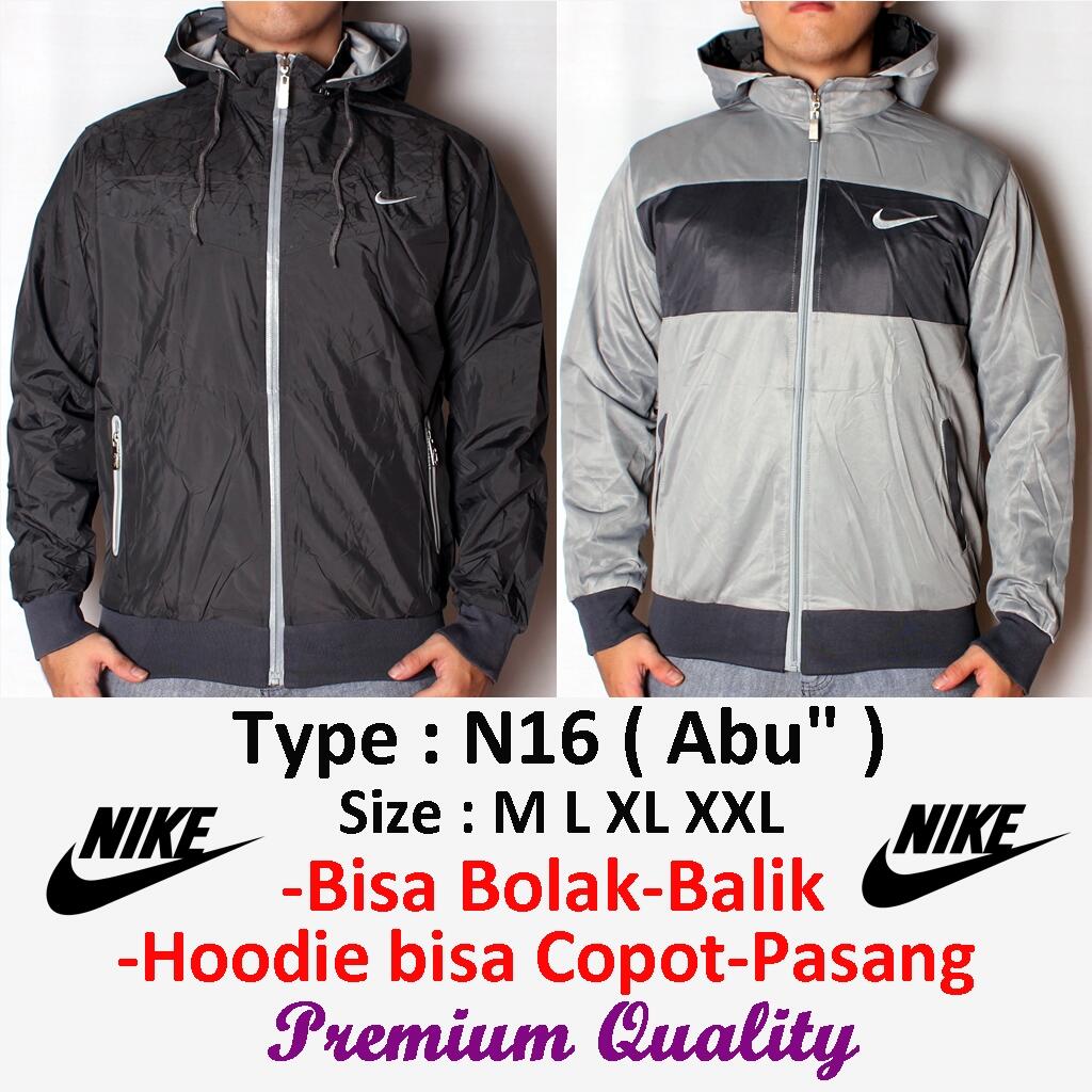 Jaket Nike & Adidas Hoodie parasut , BISA BOLAK BALIK ( WINDBREAKER lohh gan )