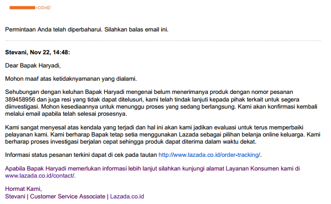 Sudah bayar barang tidak sampai2, komplain di cuekin, nyesel banget belanja di lazada