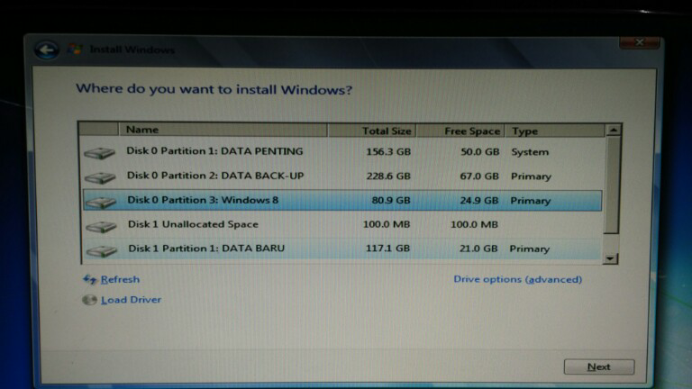 cara ubah partisi HDD dari booting