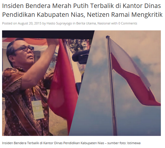 Insiden Pengibaran Berdera Merah Putih Terbalik