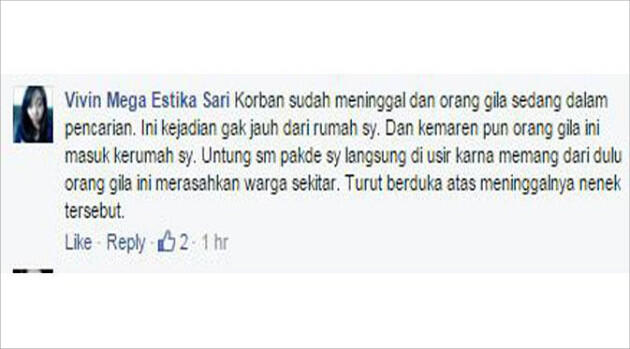 Kasihan Gan, Ada Seorang Nenek Ditusuk Orang Gila