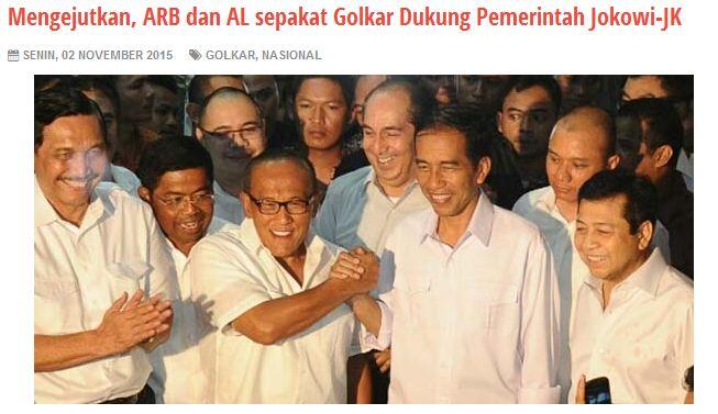 Tagih Janji Kampanye, Aburizal Bakrie Buatkan Pantun untuk Jokowi
