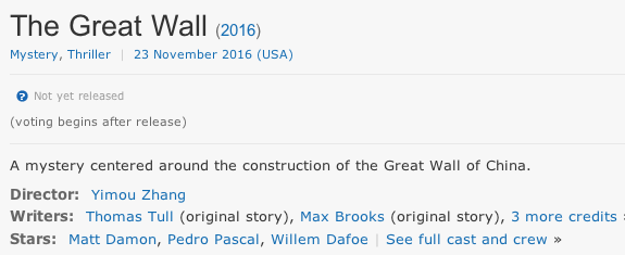 The Great Wall (2016) | Matt Damon, Andy Lau