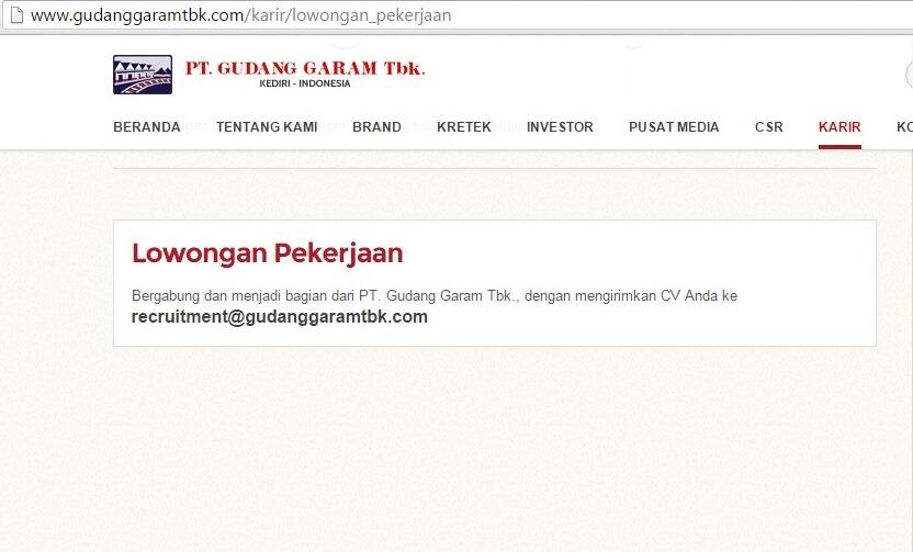 Gan, Menurut Ente Panggilan Kerja Gudang Garam ini Penipuan Atau Tidak..?? 