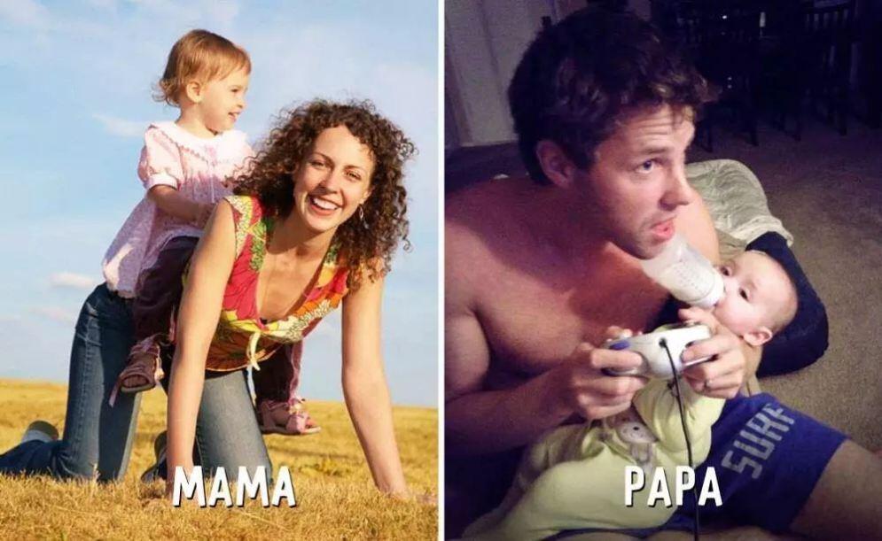 18 Foto Lucu Menunjukkan Bagaimana Ibu & Ayah Perlakukan Anak I Mom Vs Papi