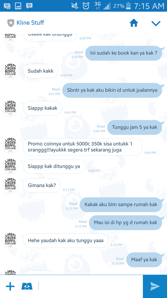 PENIPUAN BERKEDOK REFILL KOIN LINE