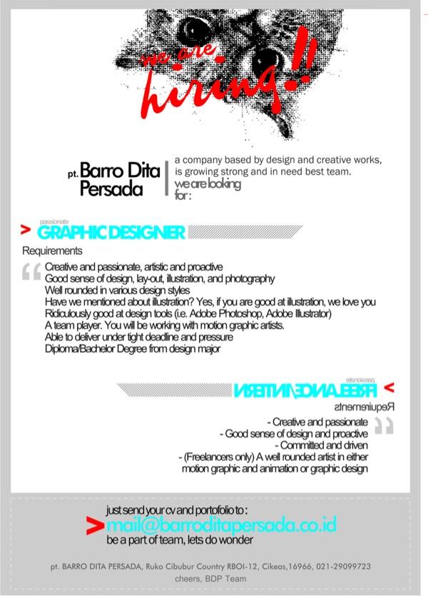 Job Vacancy Graphic Designer