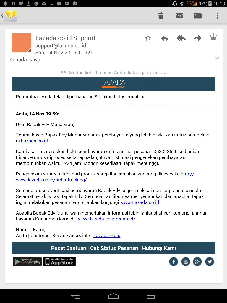 Transaksi di Lazada yang memusingkan kepala
