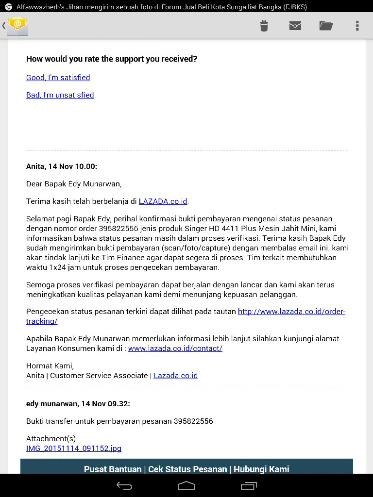 Transaksi di Lazada yang memusingkan kepala
