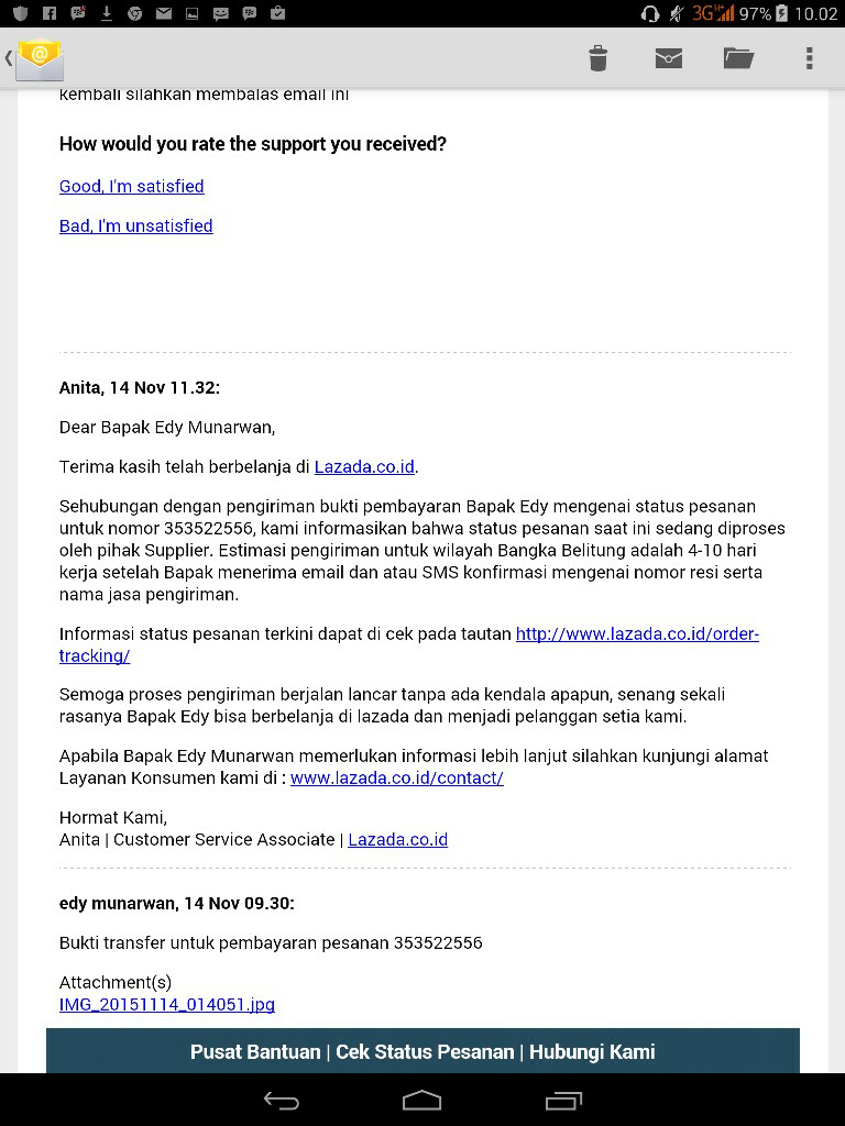 Transaksi di Lazada yang memusingkan kepala