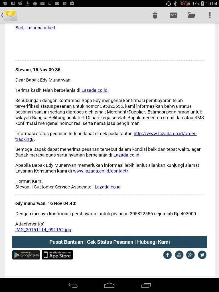 Transaksi di Lazada yang memusingkan kepala