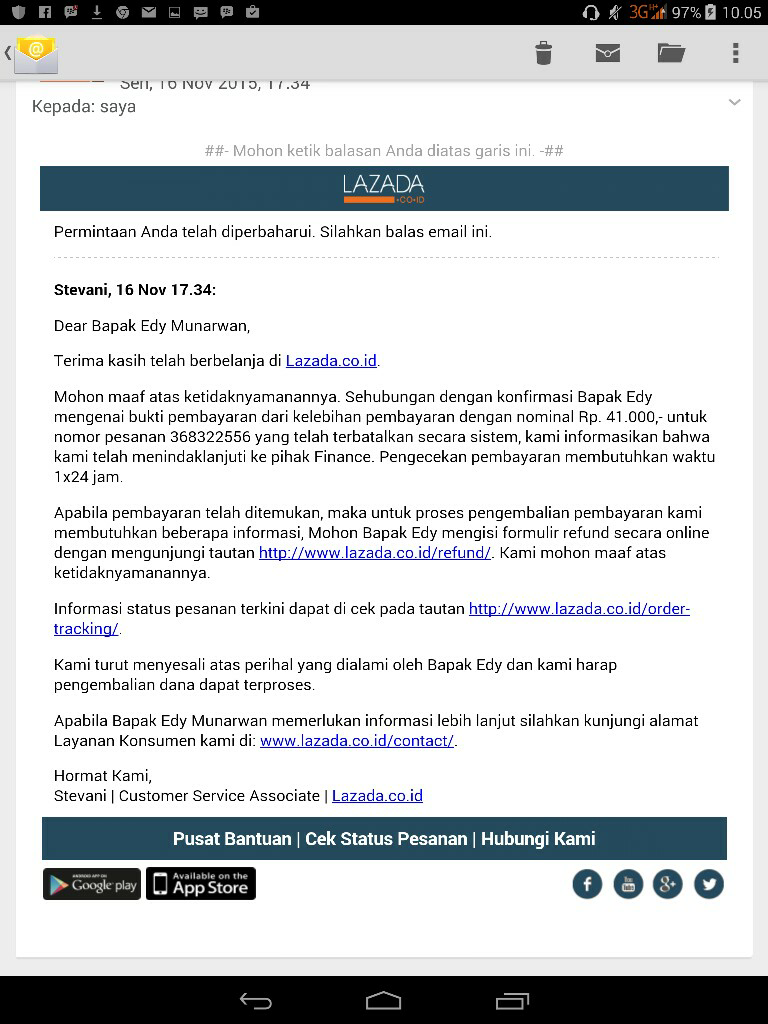 Transaksi di Lazada yang memusingkan kepala