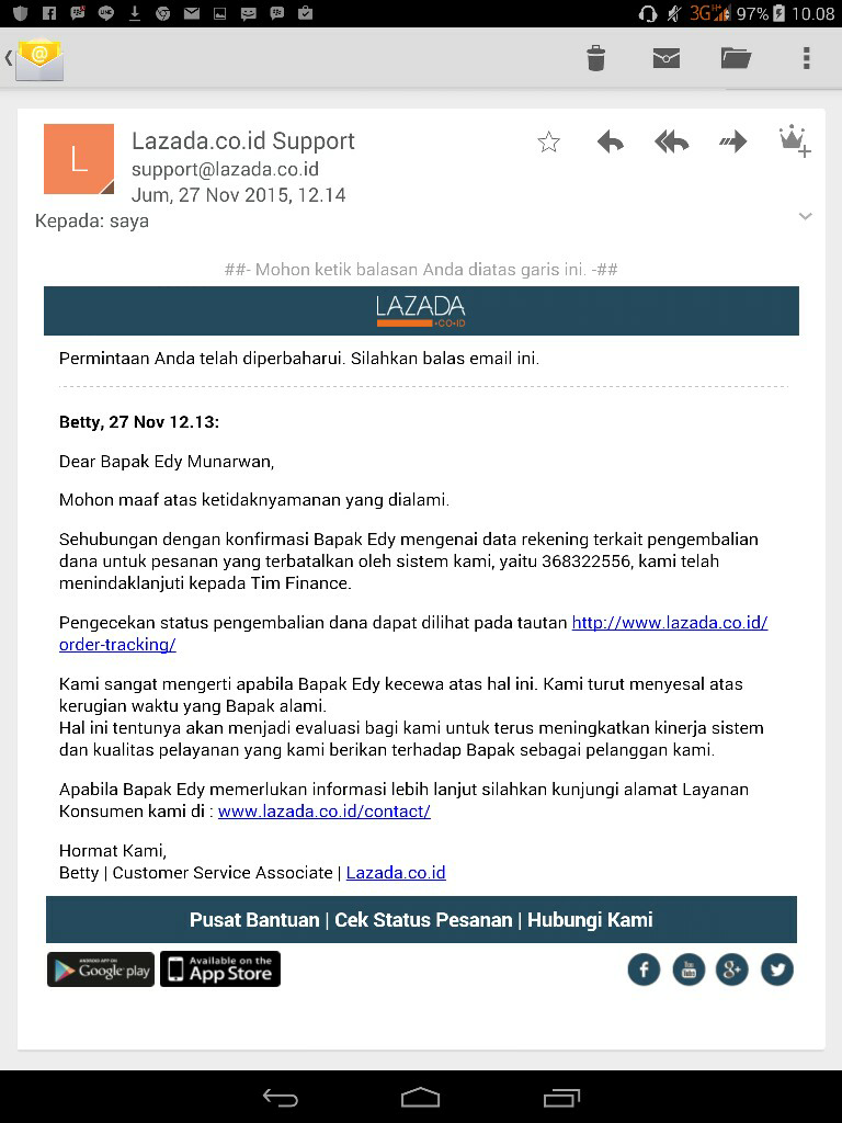 Transaksi di Lazada yang memusingkan kepala