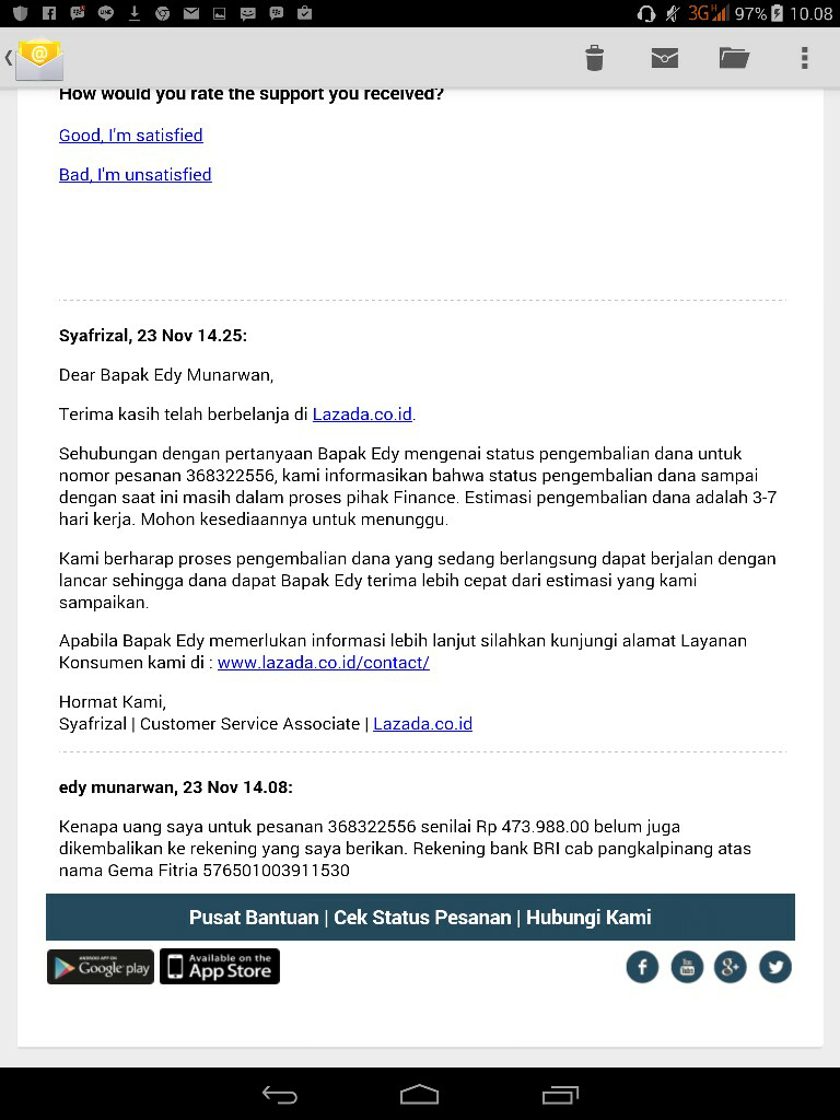 Transaksi di Lazada yang memusingkan kepala