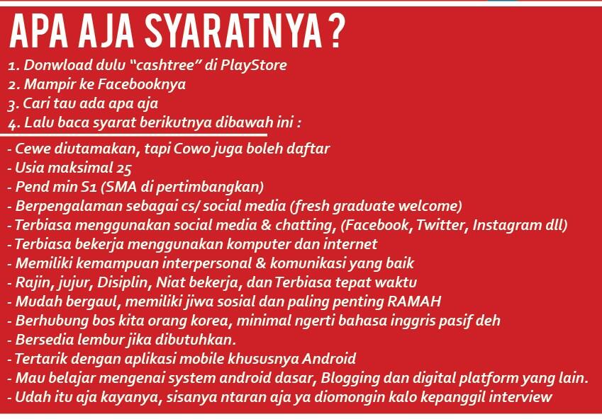 &#91;JAKARTA&#93; Lowongan CS - Cashtree.
