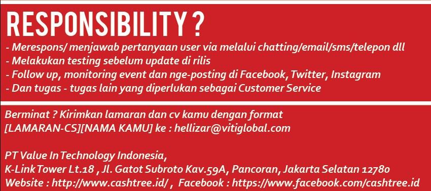 &#91;JAKARTA&#93; Lowongan CS - Cashtree.