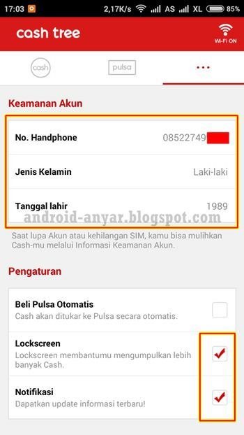 CashTree Aplikasi penghasil Pulsa Gratis Android