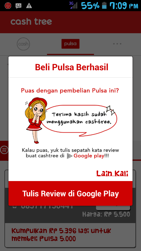 CashTree Aplikasi penghasil Pulsa Gratis Android