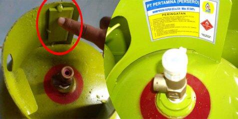 {HATI2} KECURANG! LEMPENGAN BESI DITEMPEL DI TABUNG ELPIJI 3KG BIAR TAMBAH BERAT GAN