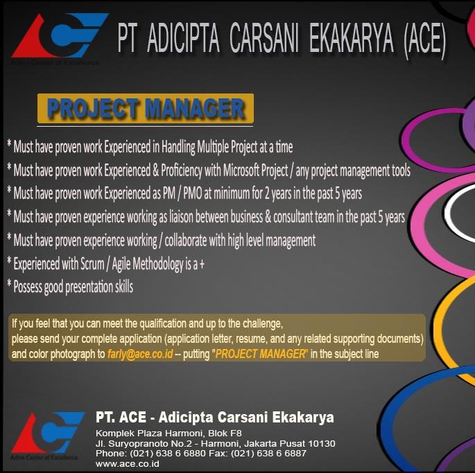 &#91;Jakarta Pusat&#93; PROJECT MANAGER