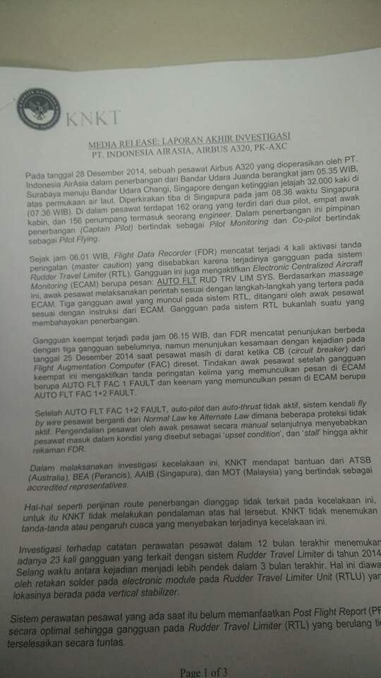 FINAL REPORT FLIGHT QZ8501