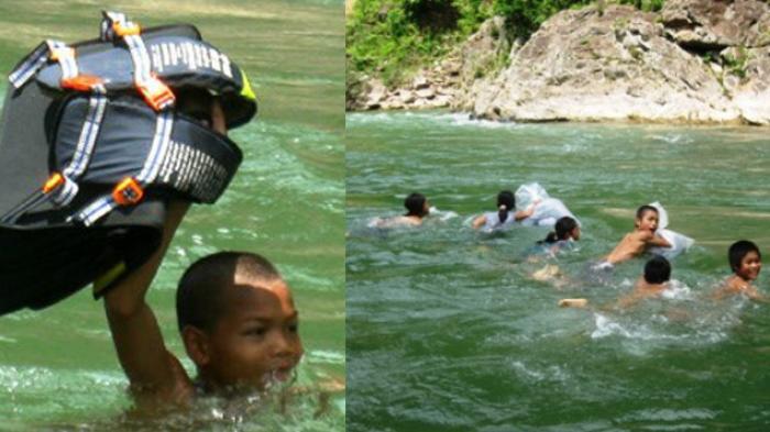 Mengerikan Perjuangan Para Bocah Ini Berangkat ke Sekolah, Kamu Tega Bolos ?