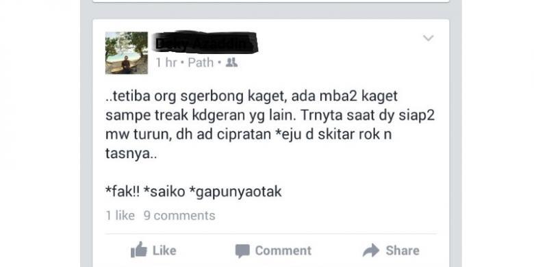 Jeritan Jijik Seorang Perempuan di Dalam KRL