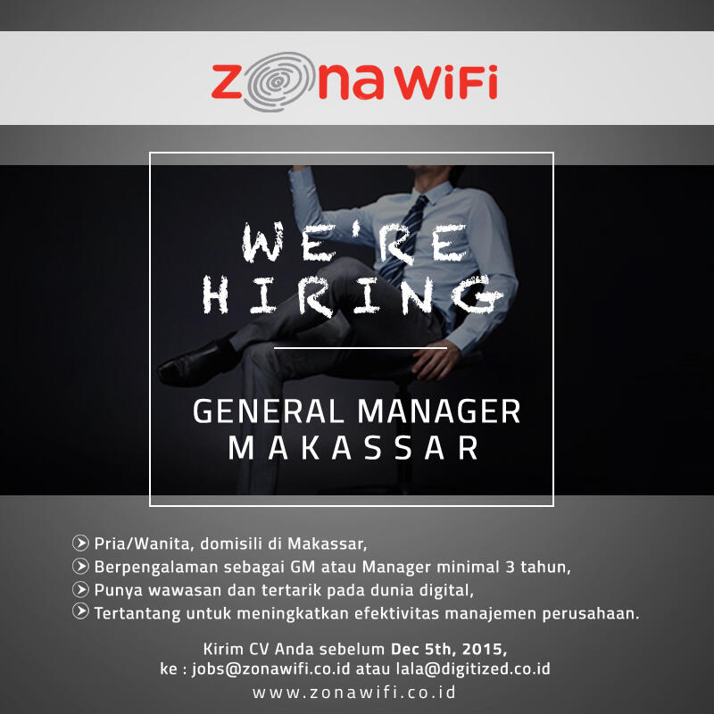 LOWONGAN Perusahaan Digital untuk di MAKASSAR (GENERAL MANAGER &amp; SALES)