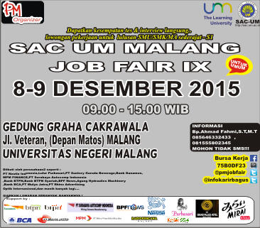 BURSA KERJA MALANG 8-9 DESEMBER 2015 GRAHA CAKRAWALA 