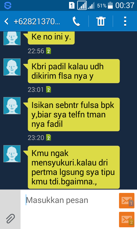 pengalaman di tipu barusan, (ada no hp si penipu buat yang mau iseng)
