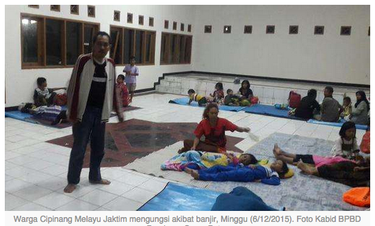 Banjir Datang, 30 Warga Cipinang Melayu Jaktim Mengungsi