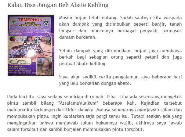 Kalau Bisa Jangan Beli Abate Keliling