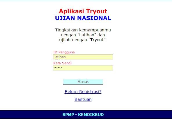 LATIHAN UJIAN ONLINE DIRUMAH/WARNET (PELAJAR WAJIB MASUK)