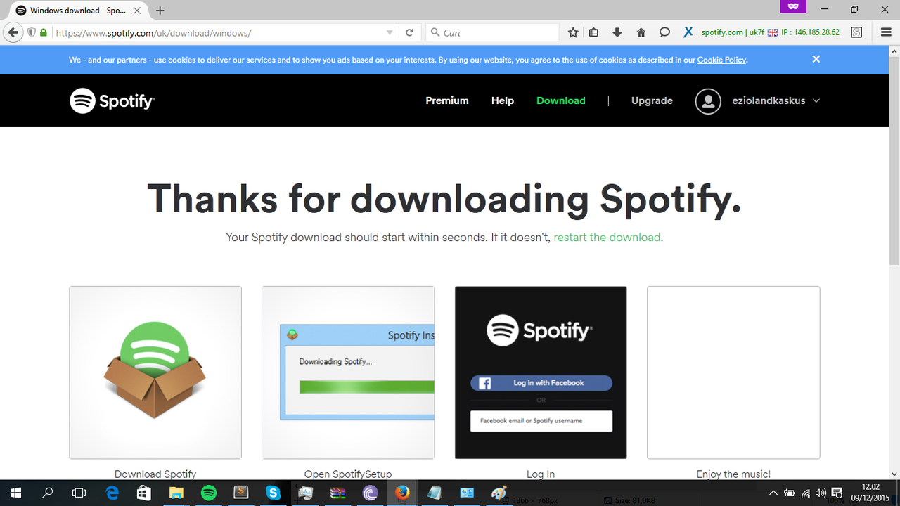 Cara install Spotify di Indonesia