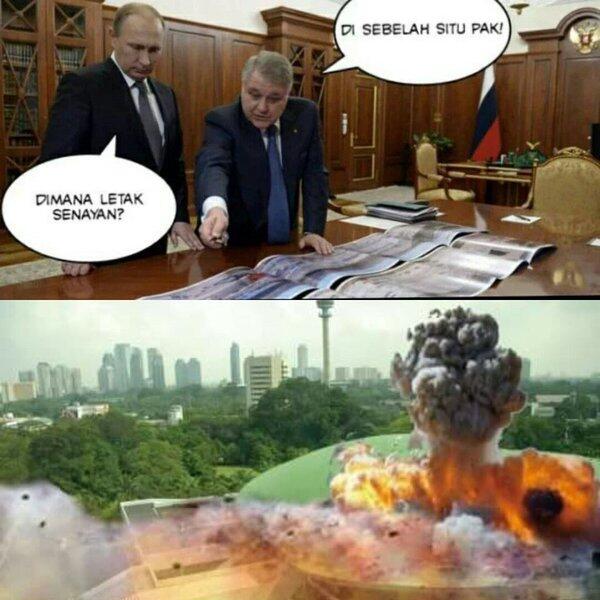 Beredar meme kocak &quot;Mr.Putin, tolong kirim rudal ke Gedung DPR..!!&quot;