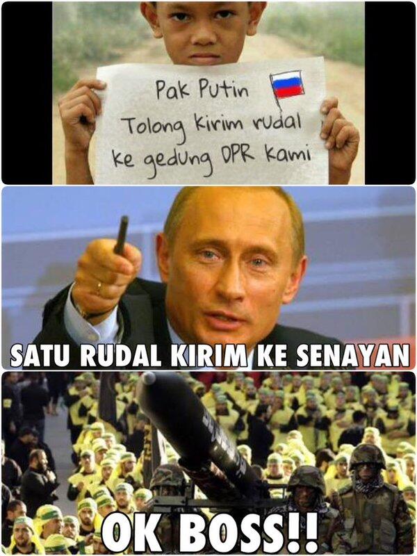 Beredar meme kocak &quot;Mr.Putin, tolong kirim rudal ke Gedung DPR..!!&quot;