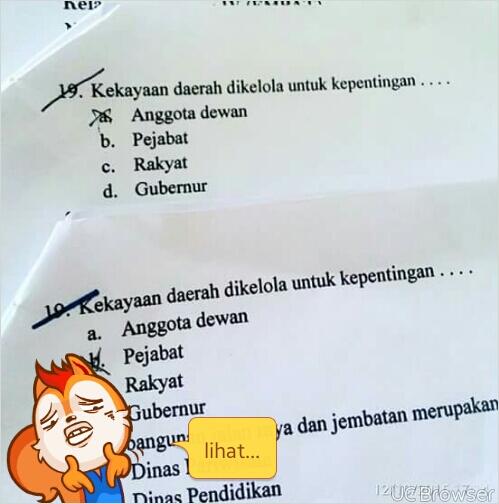 kejujuran jawaban murid sd