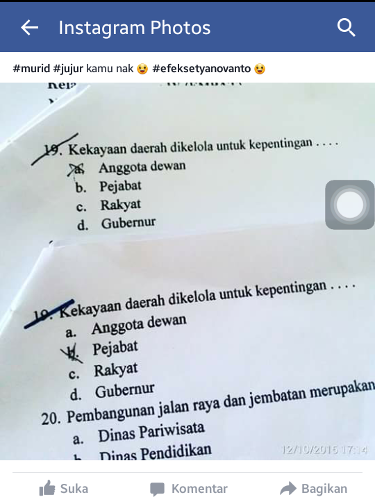 kejujuran jawaban murid sd
