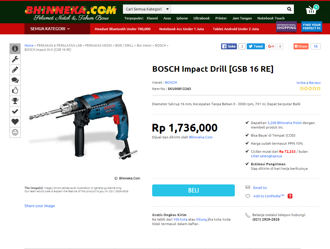 BOSCH - Bor tembok (ada yang sampai diskon 40%+