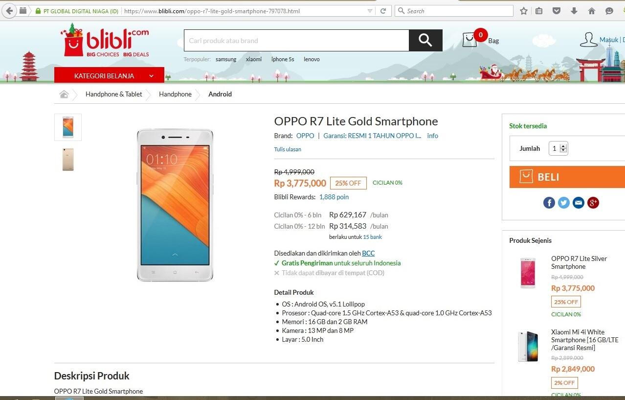 OPPO R7 Lite, HP dengan kamera focus cepat 0.1detik