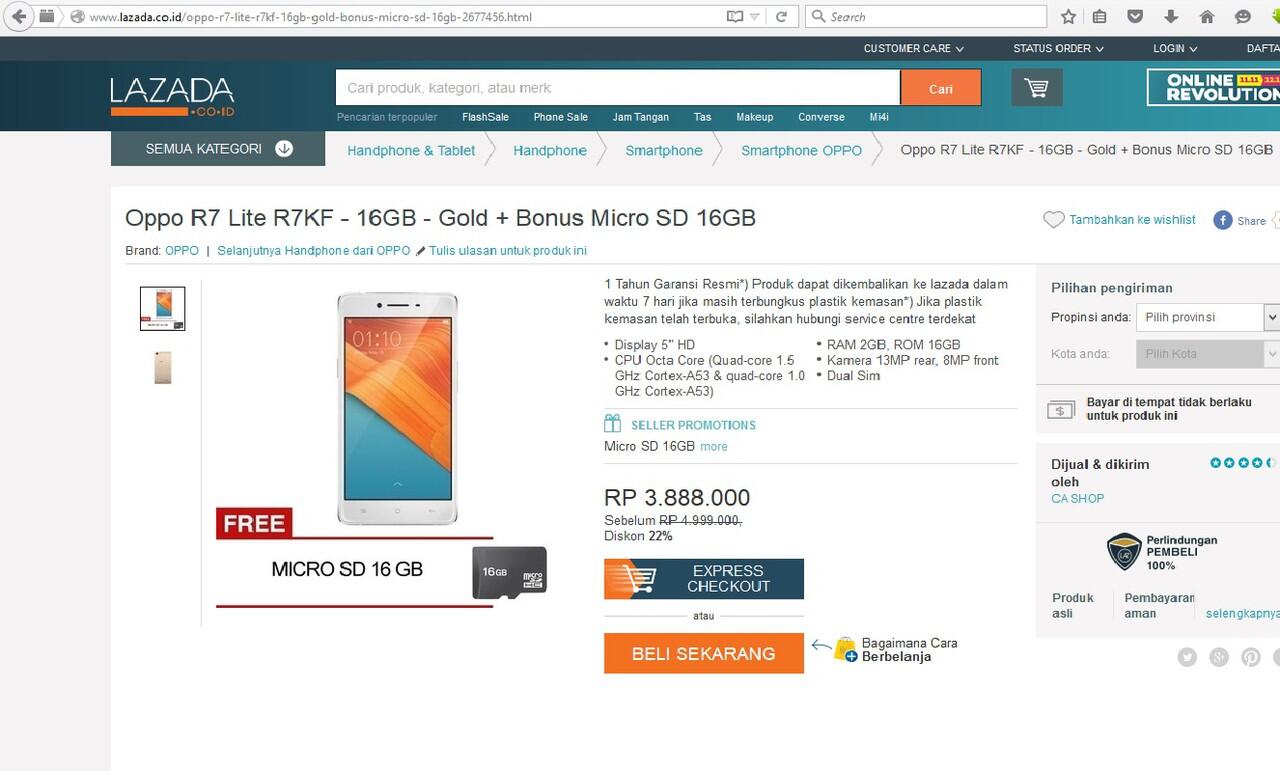 OPPO R7 Lite, HP dengan kamera focus cepat 0.1detik