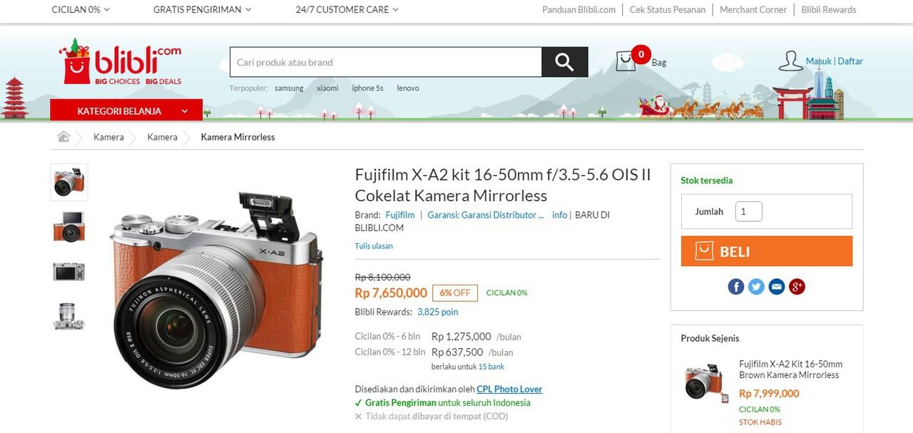 Fujifilm X-A2: Lapak Paling Murah Nih Gan